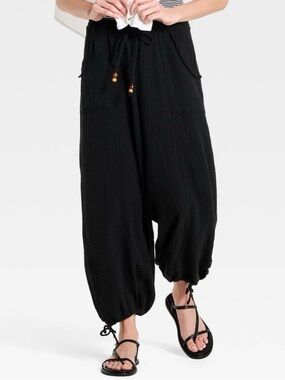Women's Mid-Rise Baggy Ankle Pull-On Pants